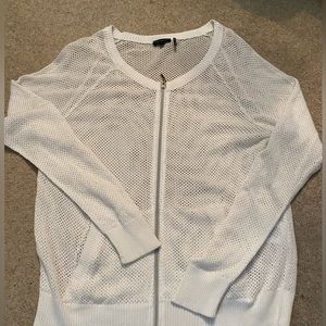 Tricotto white zip up. Size large